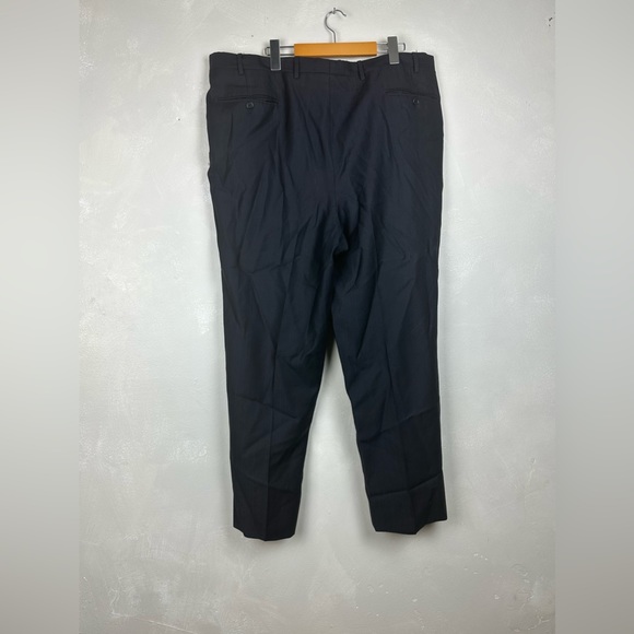 Navy Blue double pleated pants pure wool made in italy size 40 - Picture 4 of 4